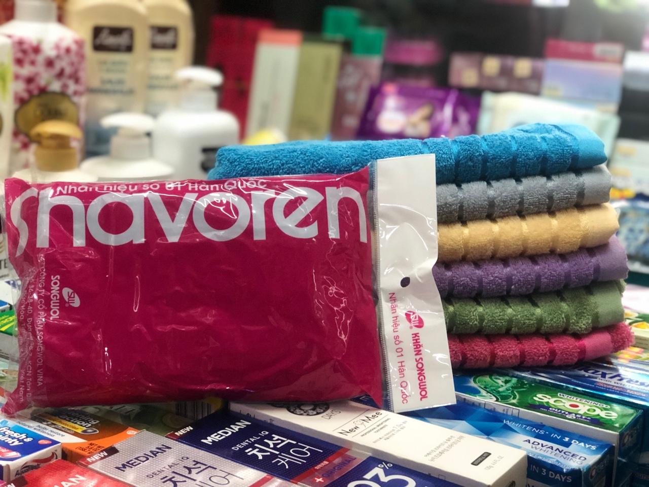 ( Giá Sốc) Khăn Cotton Songwel Shavoren SH LINE BORDER BATH ( 6 Màu)