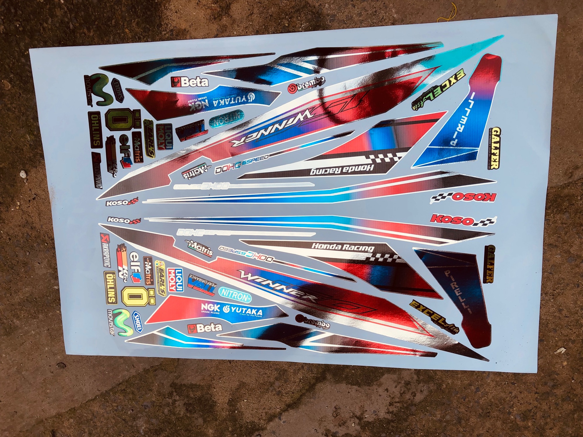 Tem rời honda winner 150 chất liệu Crom
