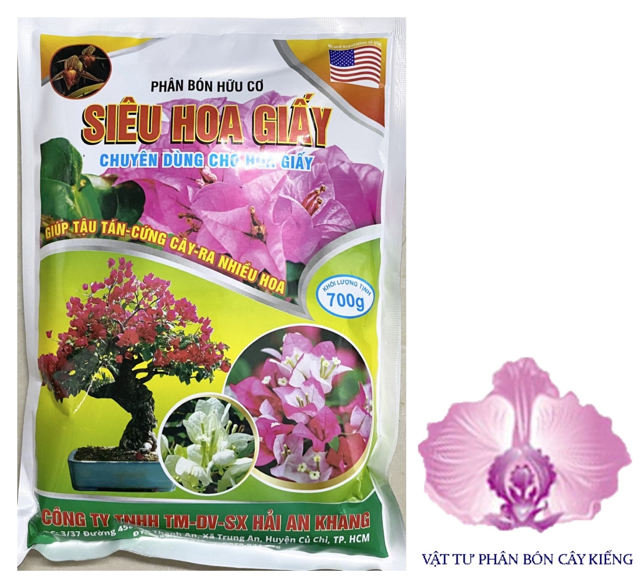 Siêu hoa giấy - phân bón hữu cơ giúp tậu tán, cứng cây, ra nhiều hoa - #519a# 700g