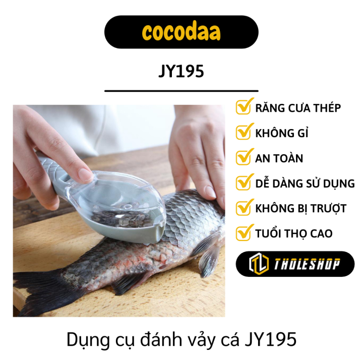 Dụng cụ đánh vảy cá - Dụng cụ đánh vảy cá tự động gom vảy - Dụng cụ đánh vảy cá tay cầm - Dụng cụ đánh vảy cá có nắp đậy