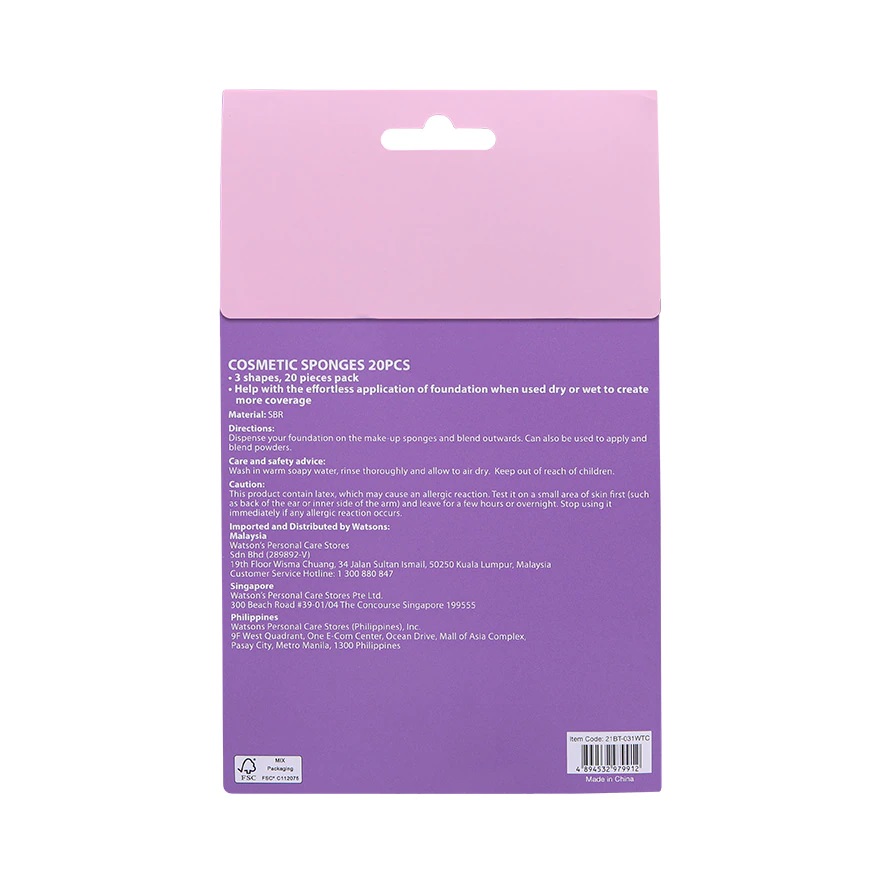 Mút Trang Điểm Watsons Mềm 20 Miếng