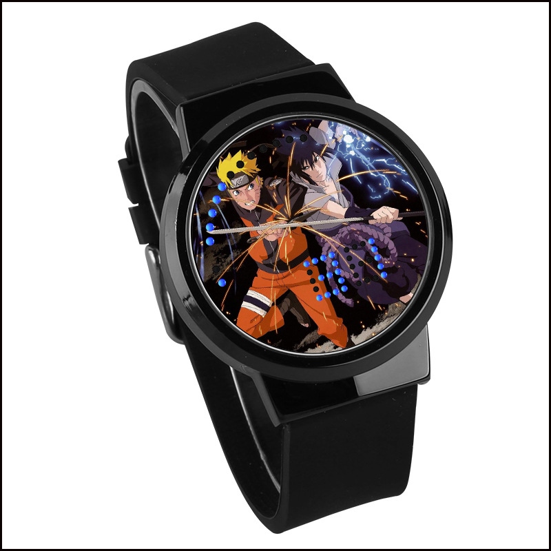 ✌⊕ đồng hồ led cảm ứng chống nước naruto naruto naruto write round eyes konoha naruto sasuke xiao kakashi