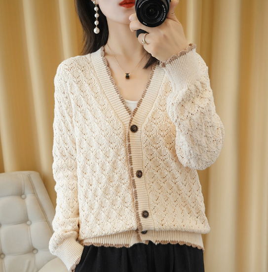 Áo Khoác Len Nữ Cardigan chất len mềm mịn