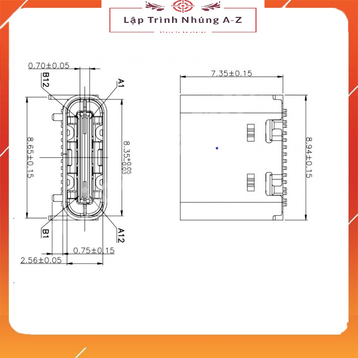 [Lập Trình Nhúng A-Z][G14] Đầu Jack USB3.1 Type C 24P SMD 8.0mm