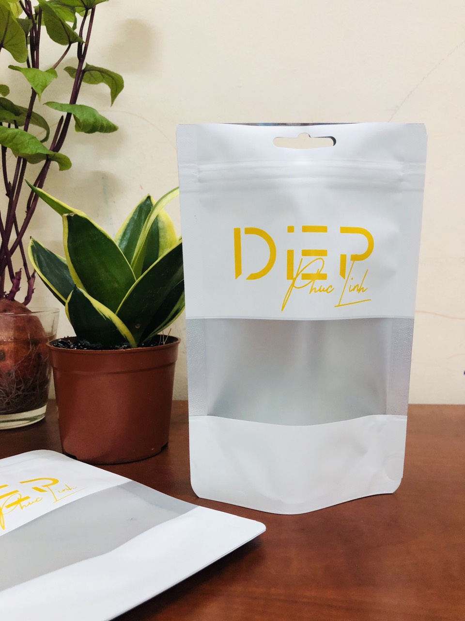 [1kg/size] túi zip sữa cửa sổ tràn đựng bột đậu hạt cafe (mẫu mới có móc khóa - hoặc ko móc khóa)