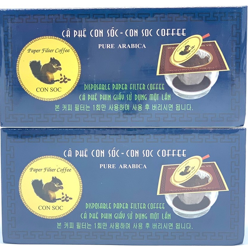 Cà phê Con Sóc Phin Lọc Xanh Đơn( Hộp 10 Gói)