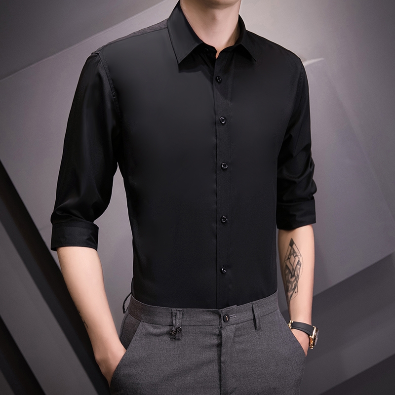 Áo sơ mi nam dài tay cổ bẻ GAVIN, vải lụa Thái cao cấp, không nhăn, không xù, co giãn 4 chiều, thấm hút mồ hôi