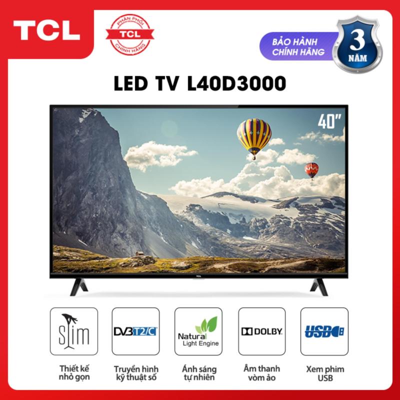 Bảng giá Tivi 40 inch TCL HD - L40D3000 - Dolby, Công nghệ Dynamic, DVB-T2 - Tivi giá rẻ chất lượng - Bảo hành 3 năm