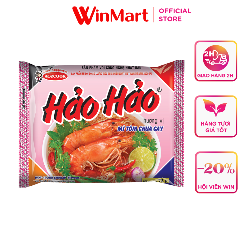 [Siêu thị WinMart] -  Mì gói ăn liền Hảo Hảo vị tôm chua cay Acecook gói 75g