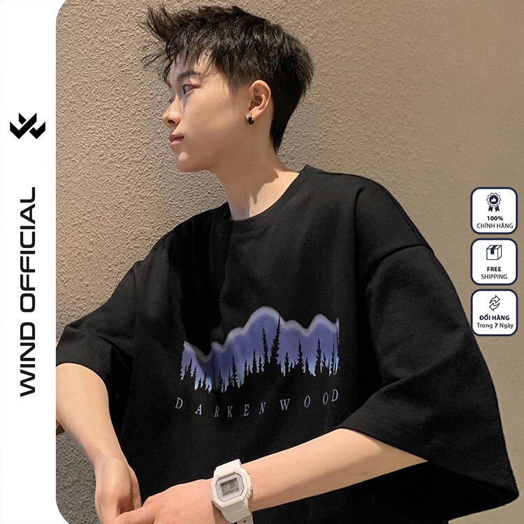 Áo thun tay lỡ nam nữ WIND phông dáng rộng WOOD 65%cotton , thời trang nam nữ ulzzang oversize