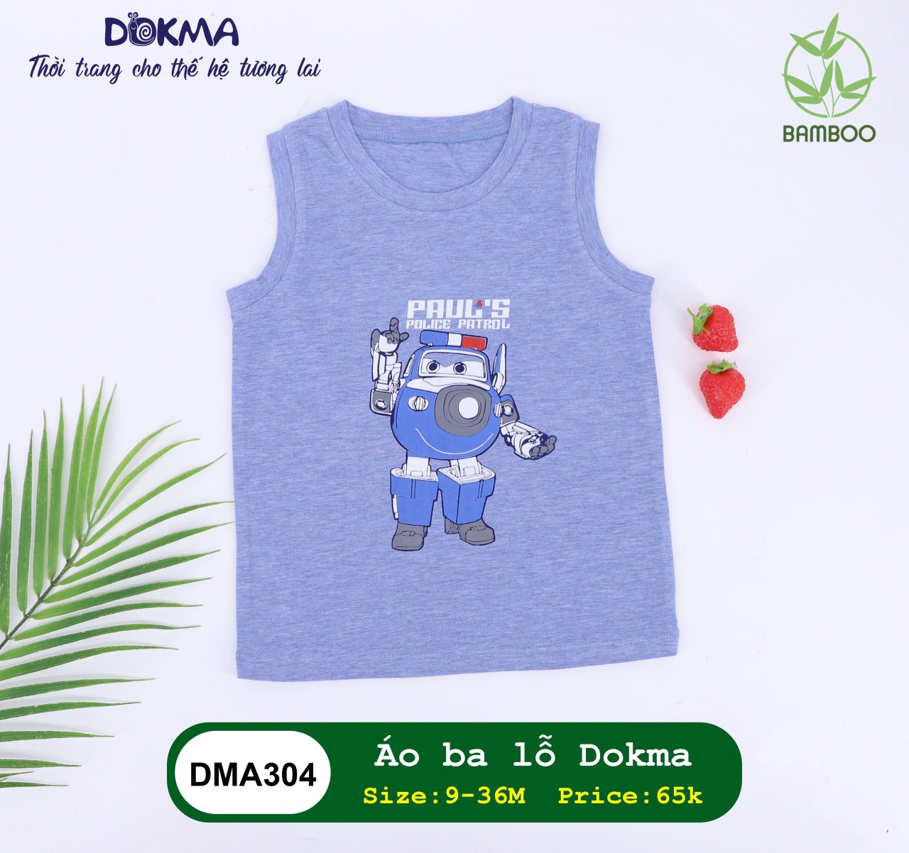 [ Xả Kho ] Áo ba lỗ Dokma in hình DMA304 (9-36M)