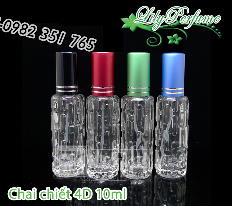 Lọ chiết nước hoa 4D thủy tinh 10ml (Ống chiết nước hoa/ Vỏ chiết nước hoa/ Chai chiết nước hoa)