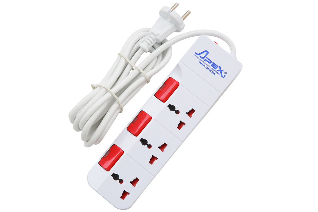 [HCM]Ổ cắm điện 3 lỗ 2.5m Apex AP VMM28