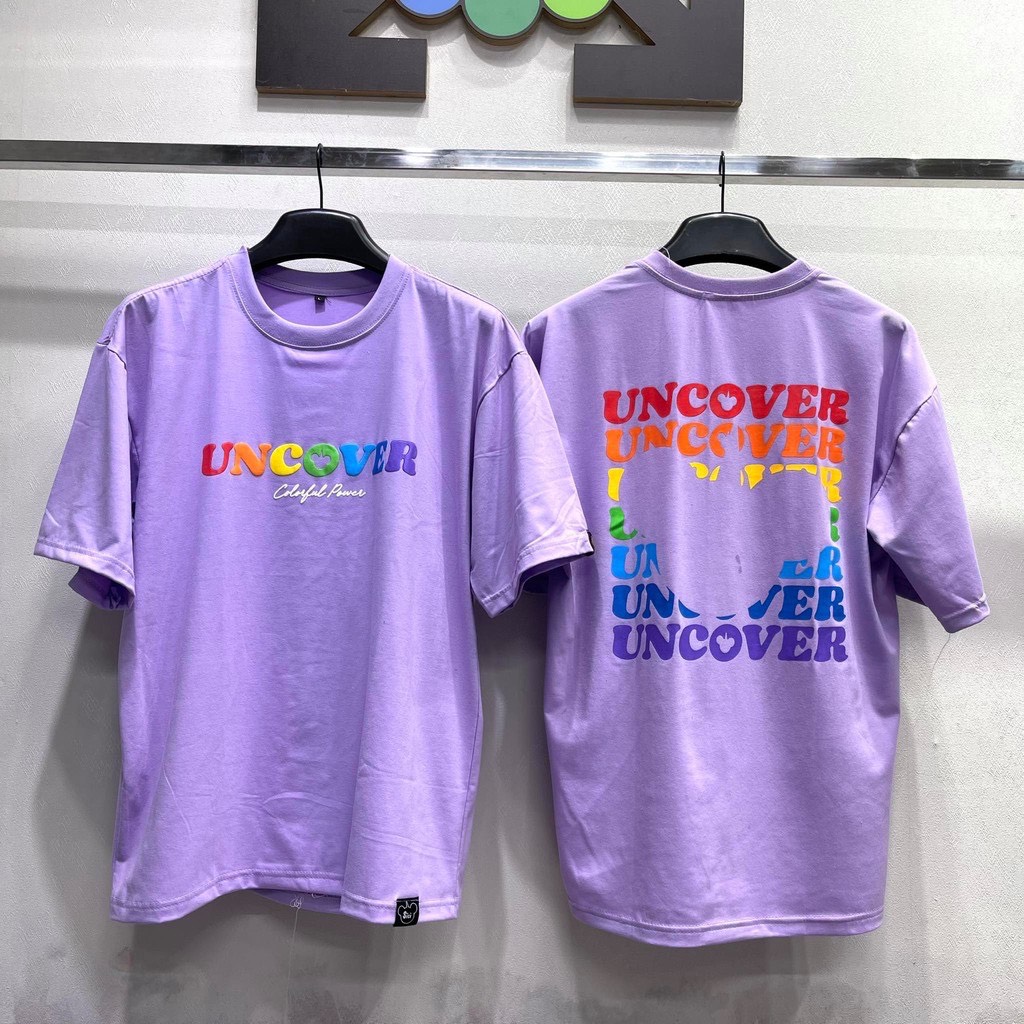 Áo thun tay lỡ form rộng Uncover Powerfull 7 Màu phong cách unisex cho cả nam nữ vải cotton 100% co dãn 4 chiều có tem mạc đầy đủ hình in to và cực bền AL89 - Áo thun tay lỡ Unisex