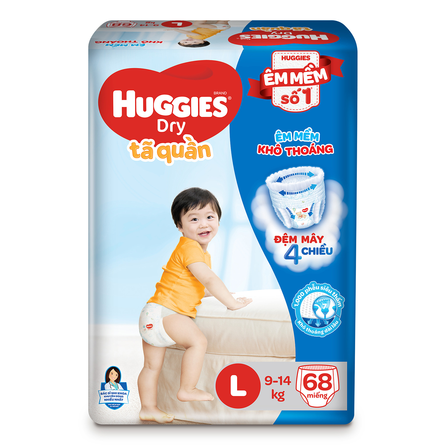 Tã dán Huggies M76, L68, XL62, XXL56