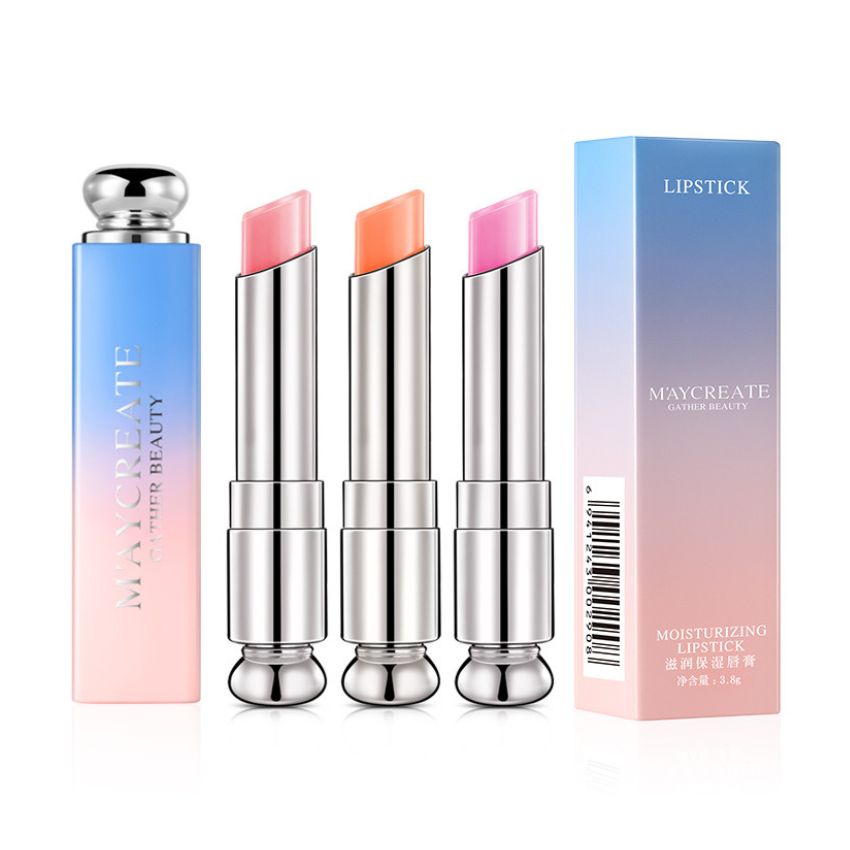 Son dưỡng môi có màu giảm thâm và khô môi Maycreate son dưỡng màu cam hồng tím Ma105
