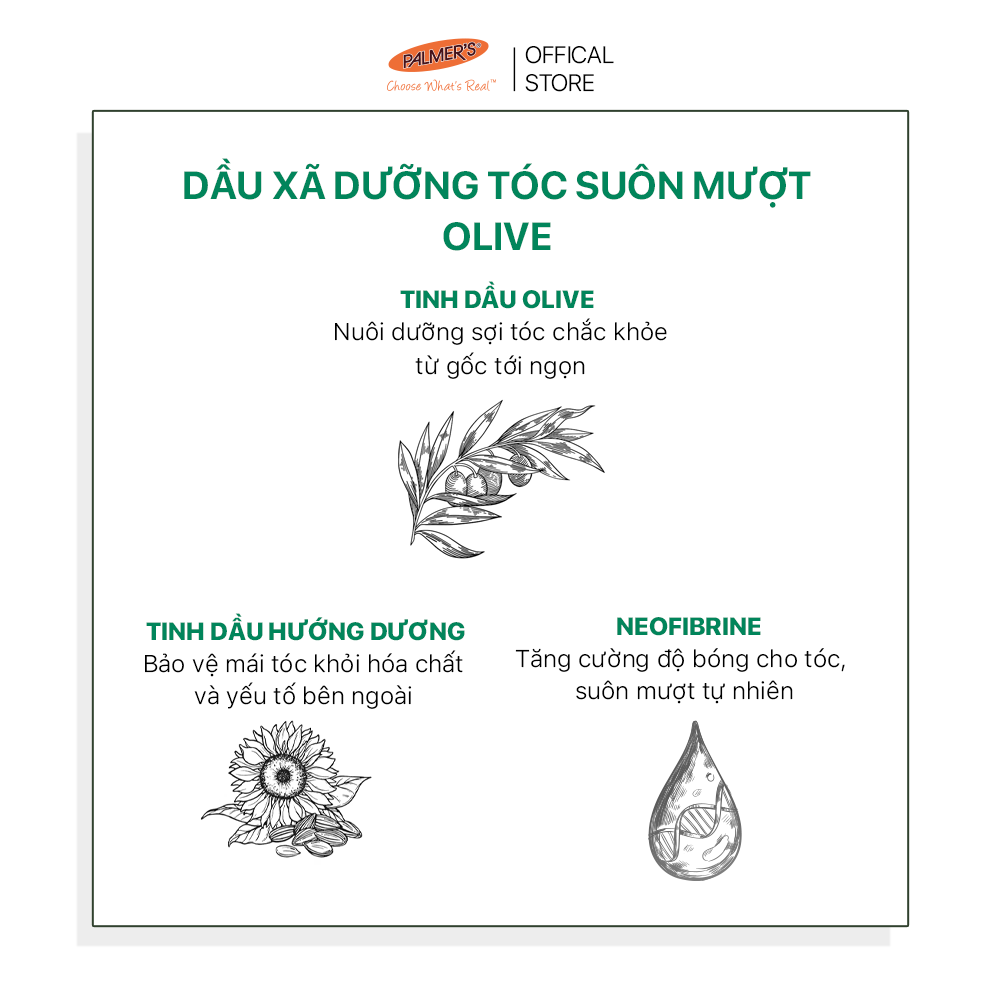 Dầu xả dưỡng tóc suôn mượt Olive Palmer’s 250ml