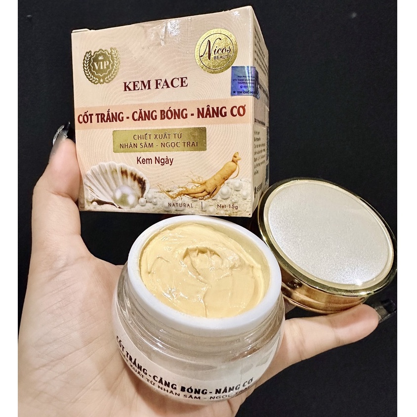 Bộ Kem Face Cốt nám Đông Y Nicos + Kem Cốt trắng nâng cơ Nicos Beauty + tặng nước hoa