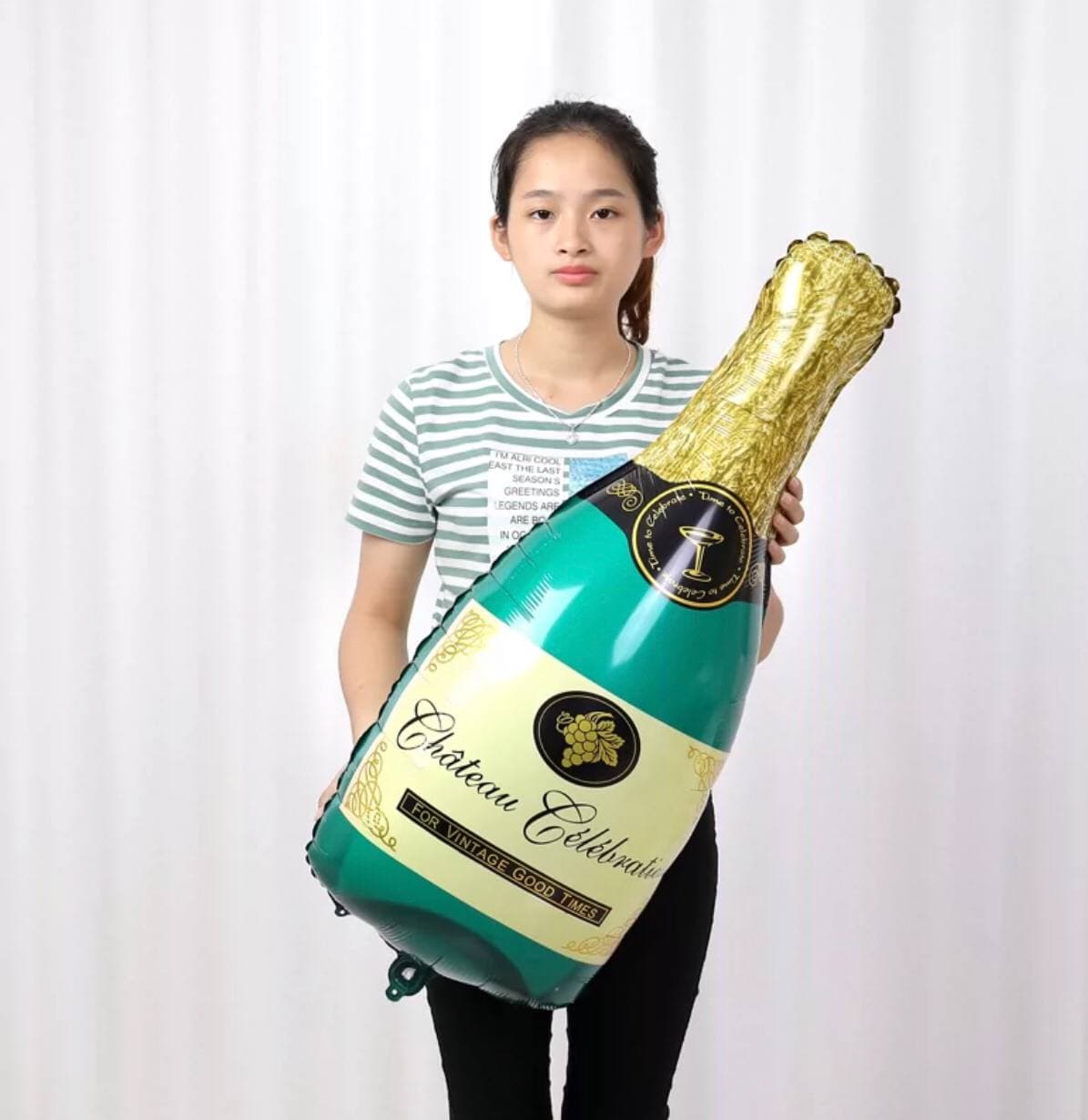 Bóng bay chai sâm panh và ly rượu cỡ đại