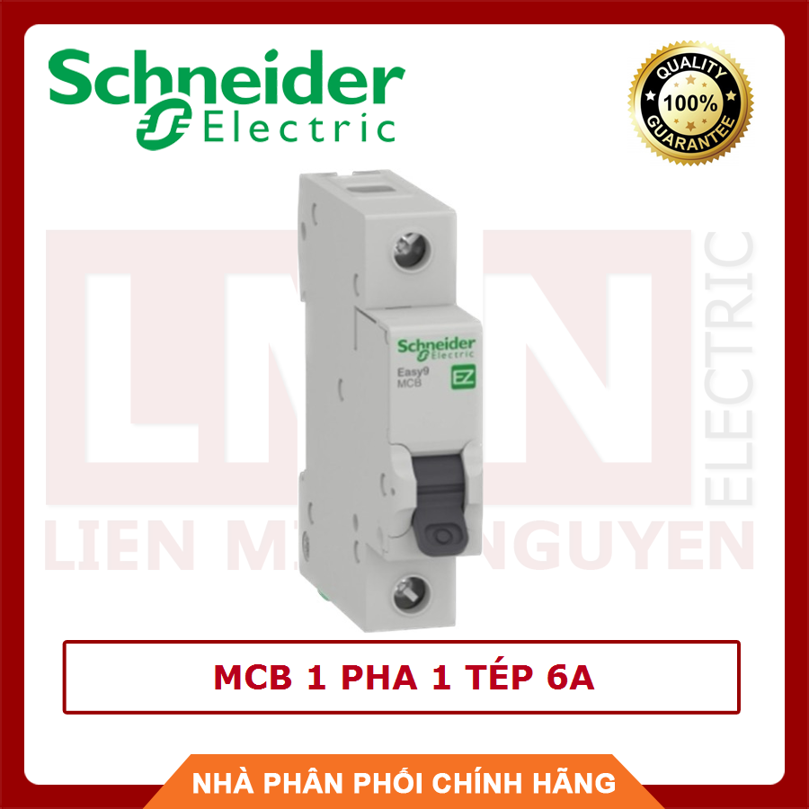 Schneider aptomat mcb 1 pha 1 tép 6a ez9f34106
