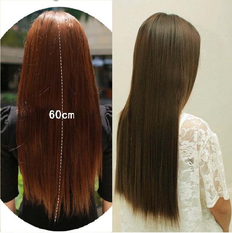 Tóc giả dài thẳng nữa đầu có kẹp