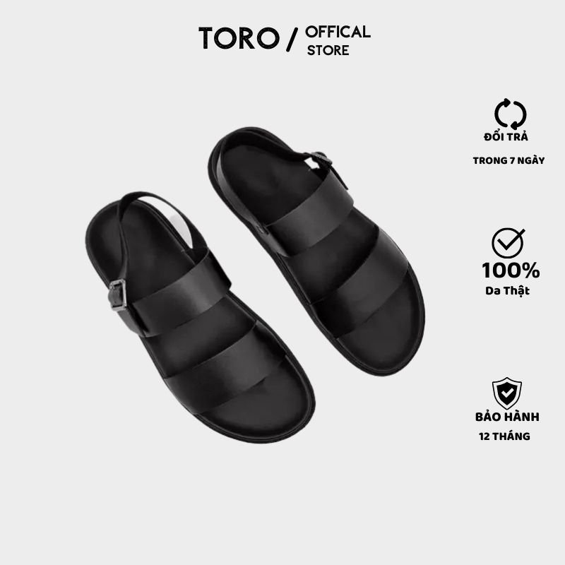 Dép sandal nam, dép da nam cao cấp, dép nam quai ngang, dép nam chất da bò bền đẹp, thời trang toro - q07