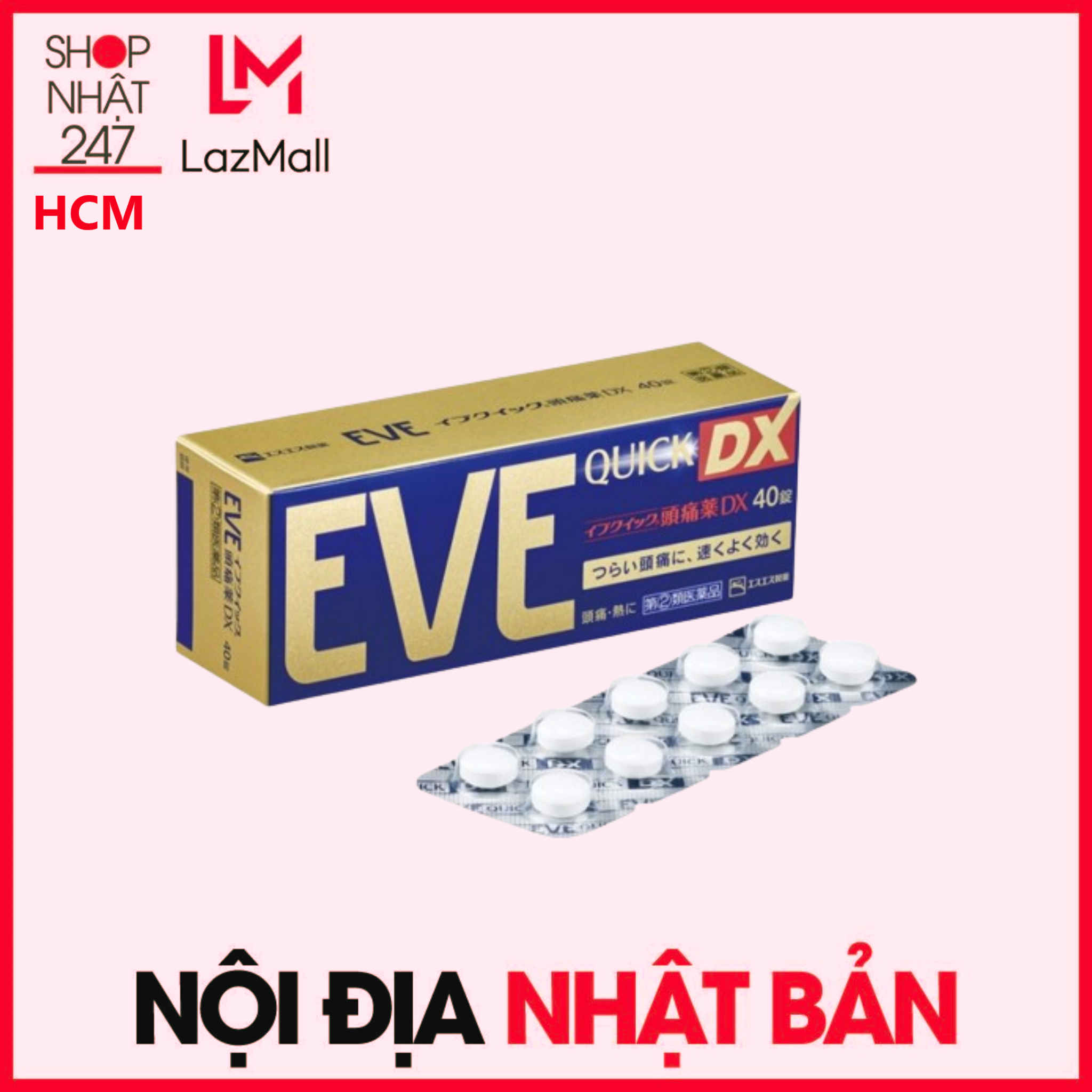 Viên uống giảm đau hạ sốt Eve Quick DX hộp 40 viên Nội Địa Nhật Bản