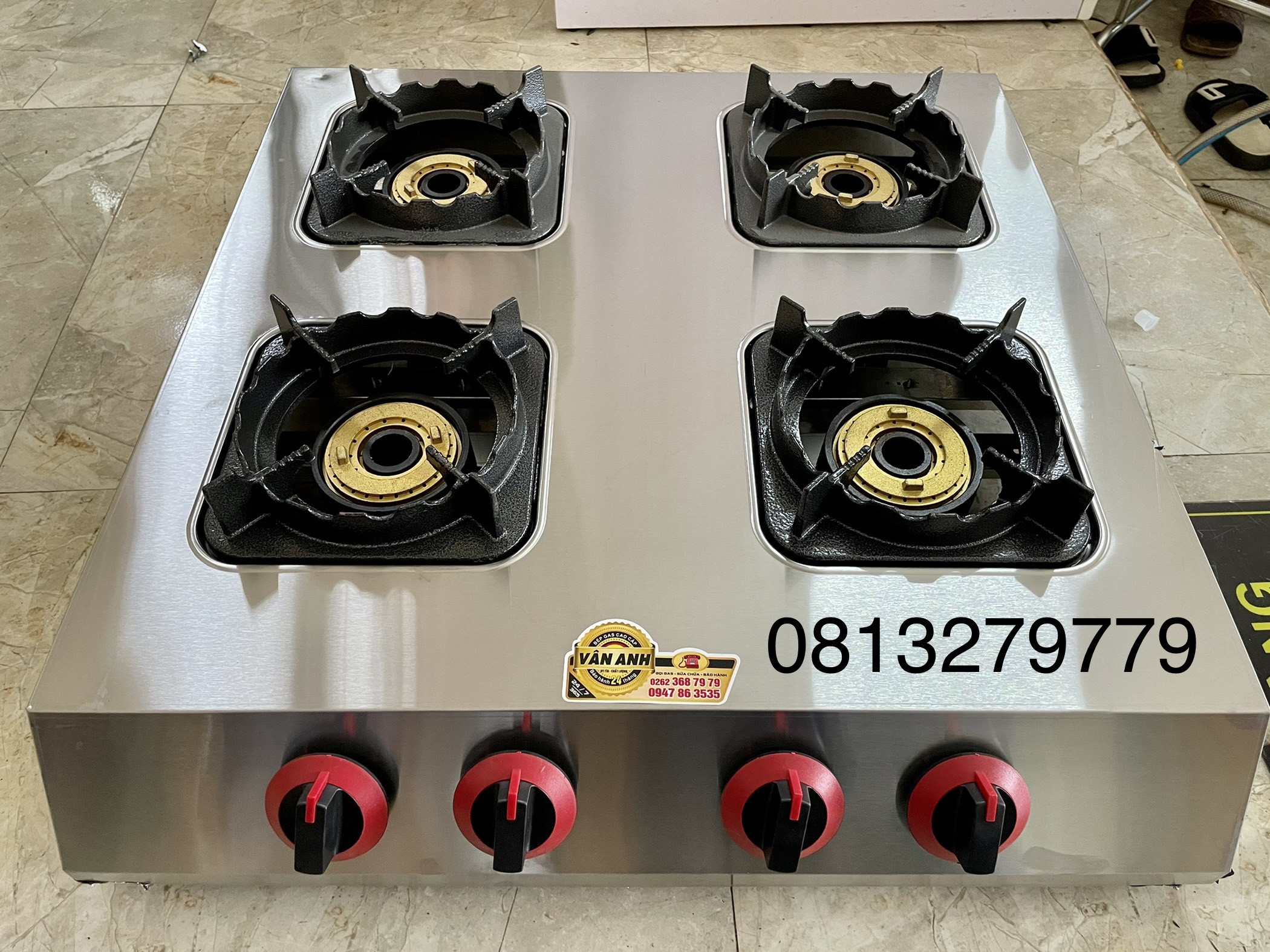 BẾP KHÒ 4 LÒ BẾP CÔNG NGHIỆP 4 CỬA ( VUÔNG CAO CẤP)