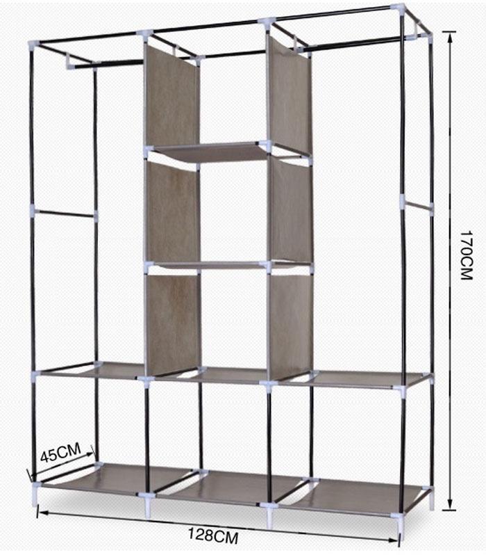 Tủ vải quần áo cỡ đại 3 buồng quần áo (hồng) - BQ7-HONG