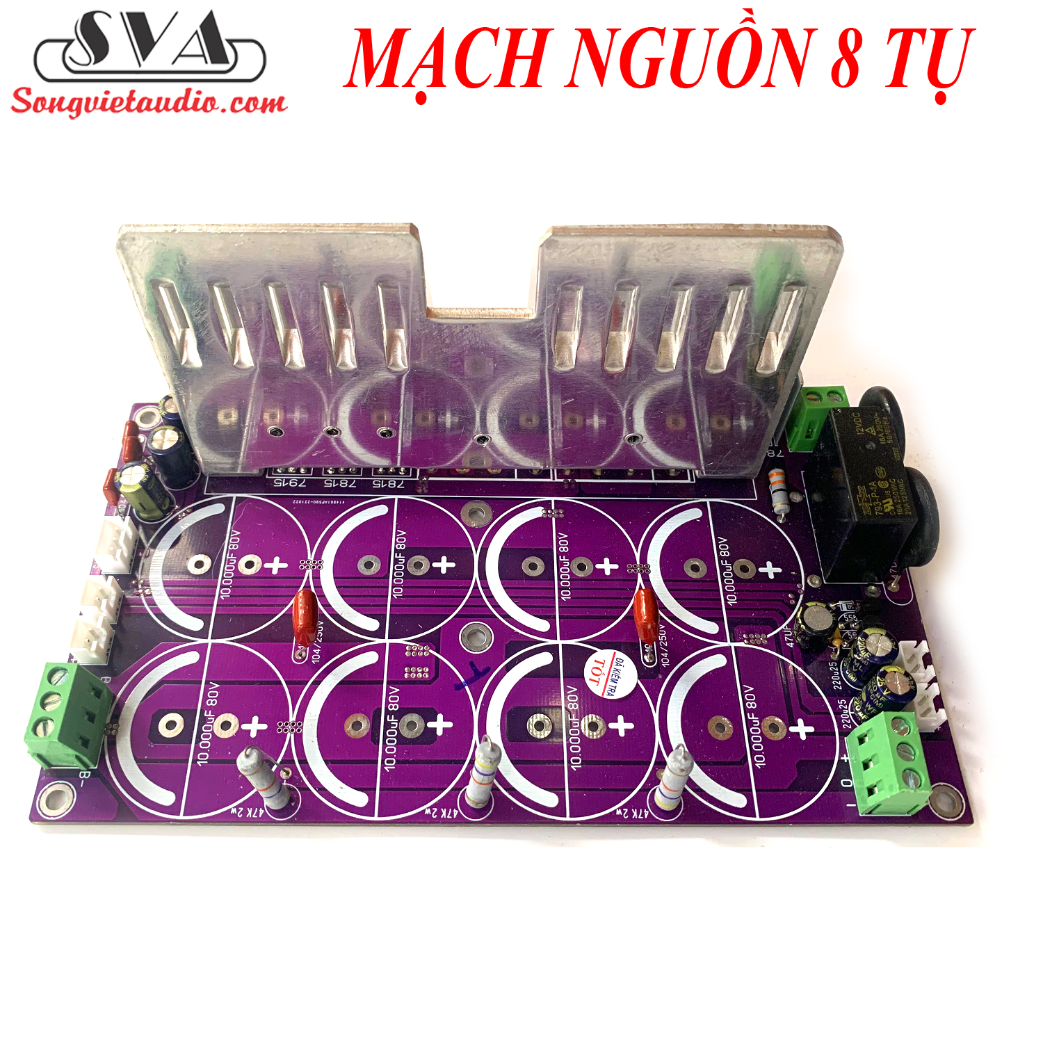 Mạch nguồn 8 tụ song song - phíp thủy tinh 2 lớp