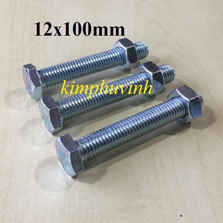 5 bộ - m12x100mm bulong 12li - ốc bulon 12li