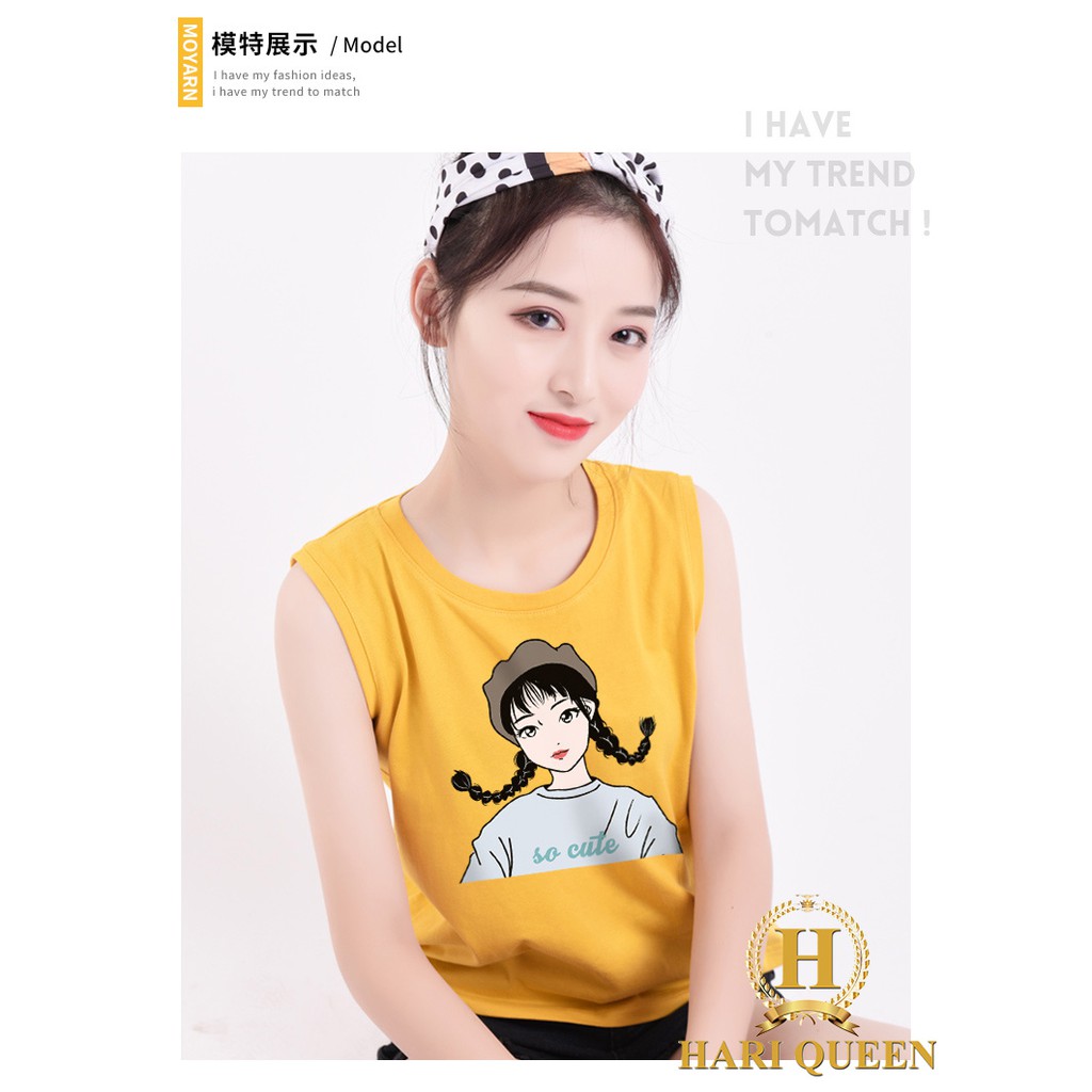 Áo ba lỗ cô giá kết tóc 2 bên hari0520 1