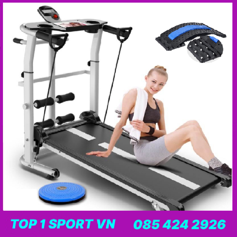 Máy chạy bộ cơ đa năng không dùng điện Elipsport® - Tặng kèm giá đỡ tập bụng + bàn xoay eo tập mông + khung nắn cột sống + dây cáp co giãn