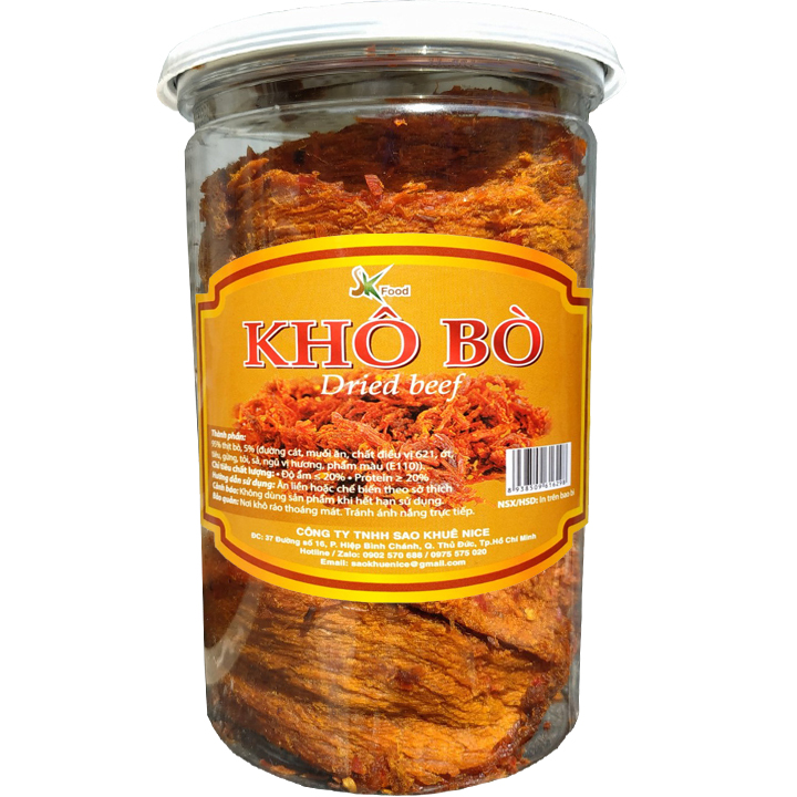 KHÔ BÒ MIẾNG MỀM CAY SK FOOD CAO CẤP (100% THỊT BÒ KHÔ)