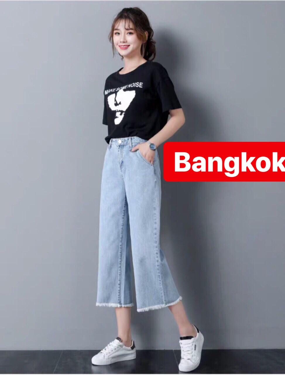 QUẦN JEAN BAGGY NỮ XANH ỐNG LOE RỘNG LƯNG CAO NÂNG MÔNG NHẬP THÁI LAN - TÝ GOLD 2020