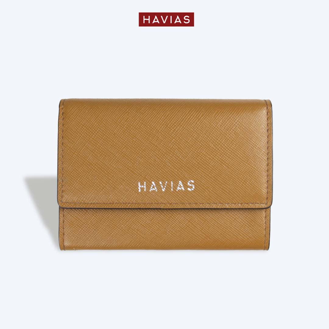 Lucy havias ví gấp mini unisex da bò saffiano ý thật nhập khẩu 100%