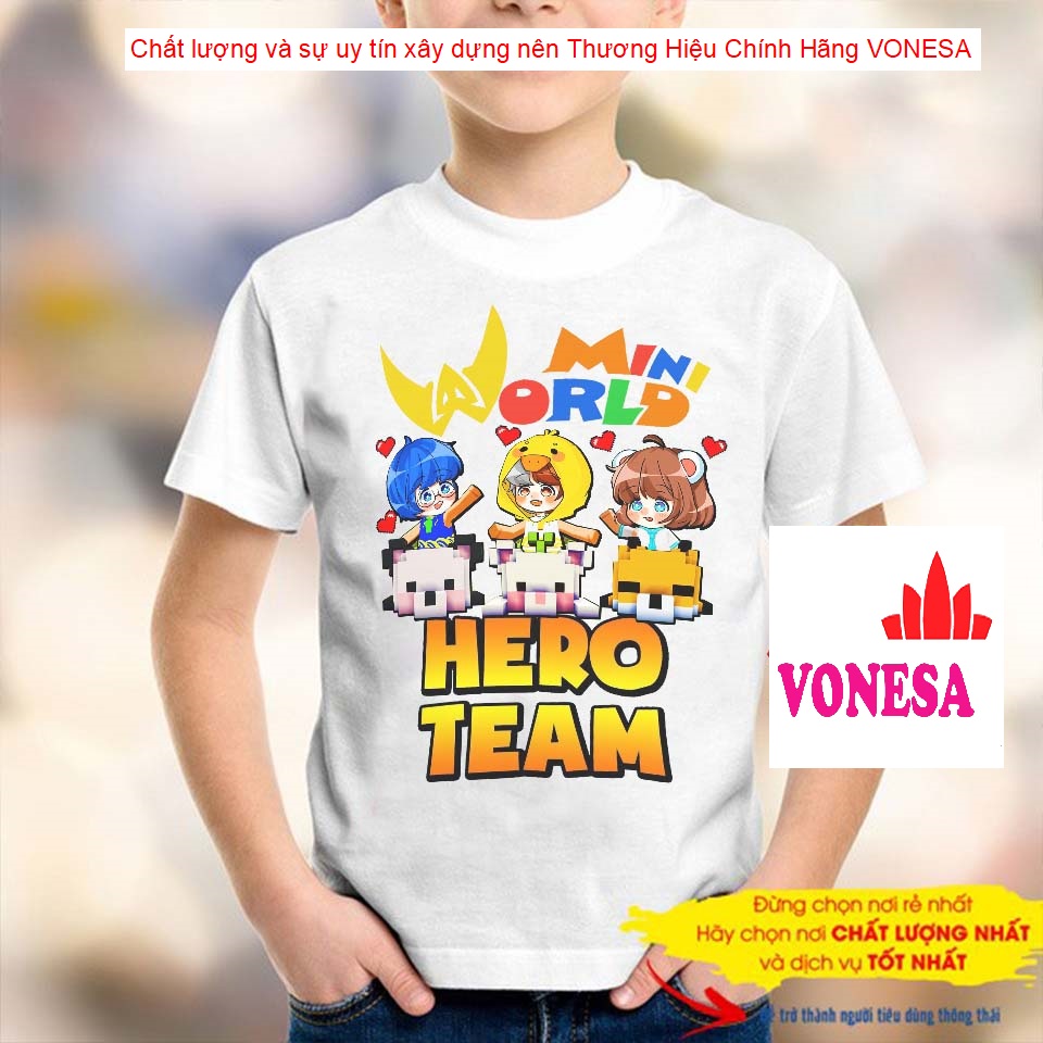[HCM](ẢNH .T.H.Ậ.T. + VIDEO) Áo Hero Team Mini World Cực Chất - Áo thun Chibi Hero Team Mẫu Mới MC17 ( HÌNH .T.H.Ậ.T.)