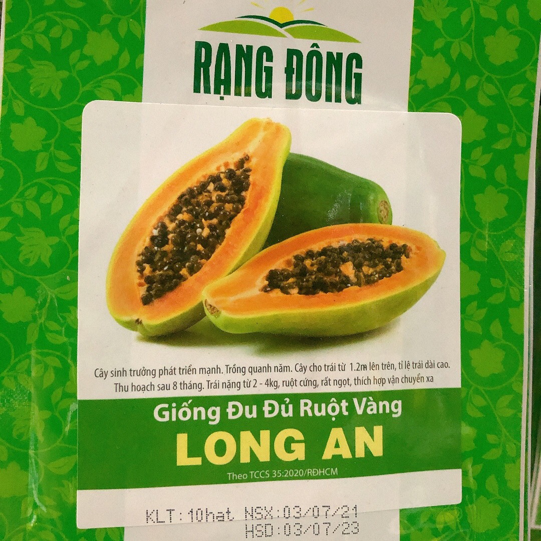 Hạt Giống Đu đủ ruột vàng Long An (10 hạt)