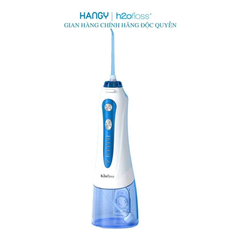 Máy tăm nước h2ofloss HF- 9P vệ sinh răng miệng phiên bản 2021 nhập khẩu bởi Hangy [Màu trắng]