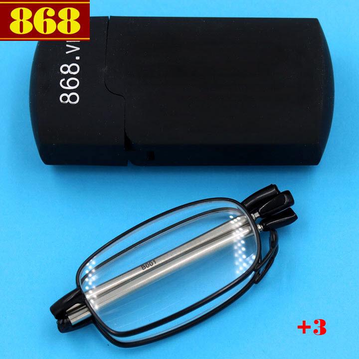 Kính lão gọng xếp 868 màu đen 3 độ - Mắt kính lão thị - Kính viễn phù hợp cho nam và nữ