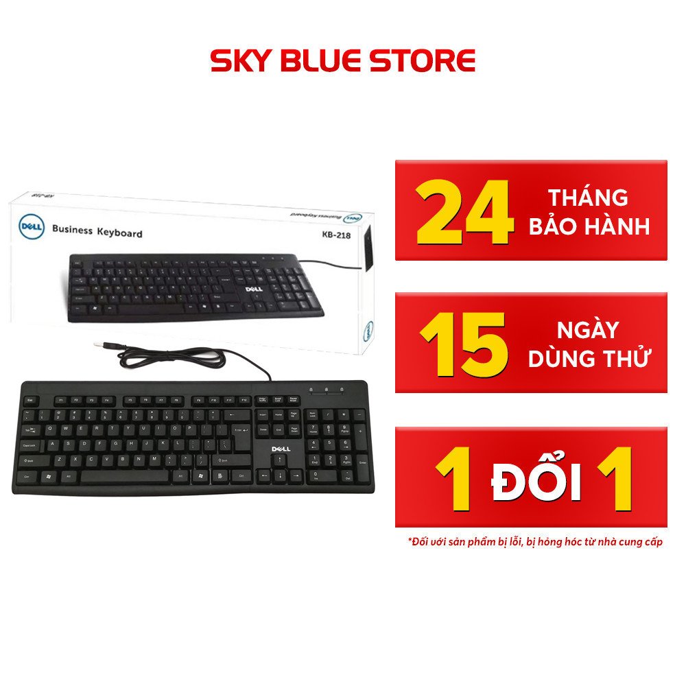 Bàn phím cơ Dell KB 218  bàn phím gaming phím nhẹ gõ không đau tay, hãng phân phối chính thức