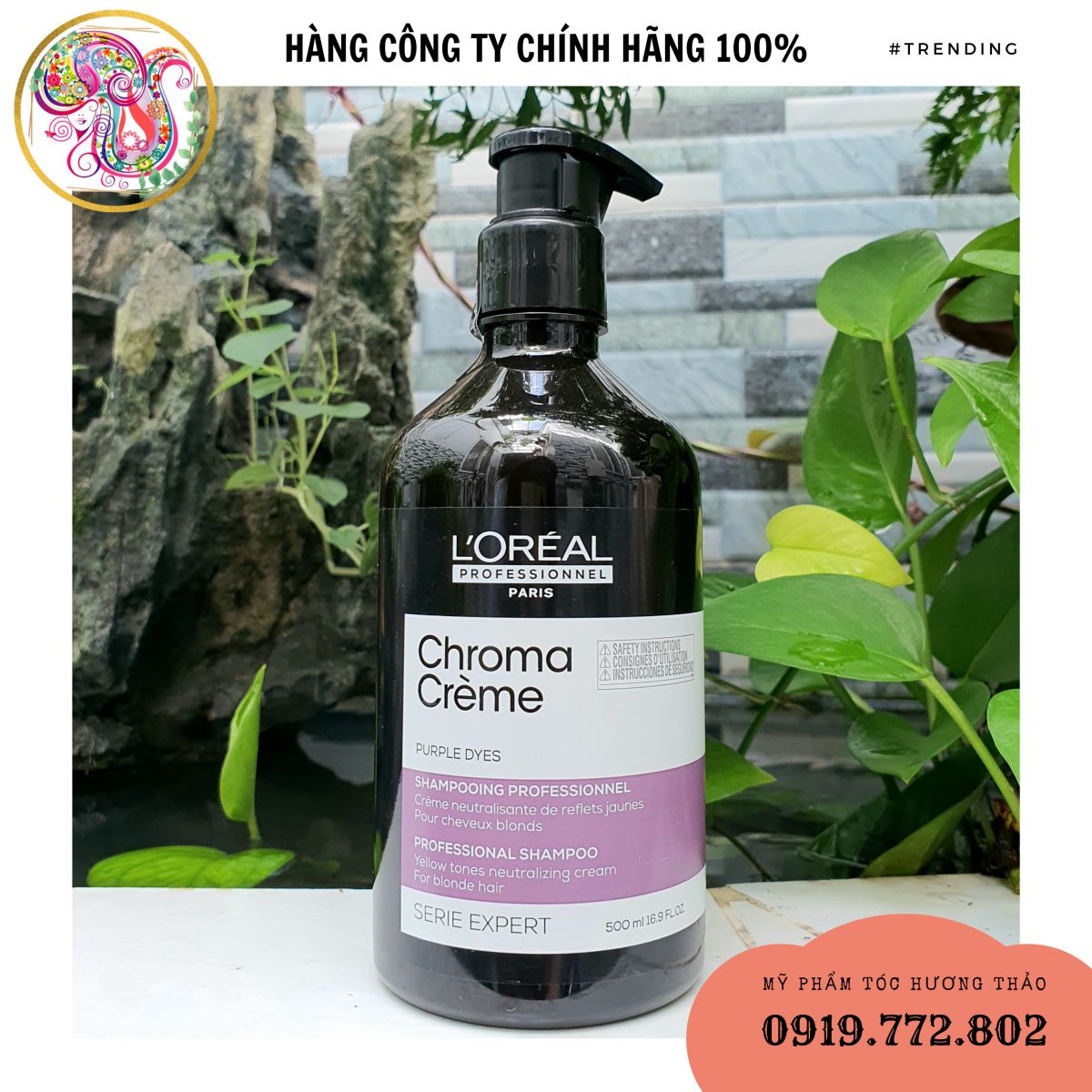 [NEW 2022] DẦU GỘI TÍM KHỬ VÀNG L'OREAL CHROMA CREME PURPLE DYES SHAMPOO 500ML