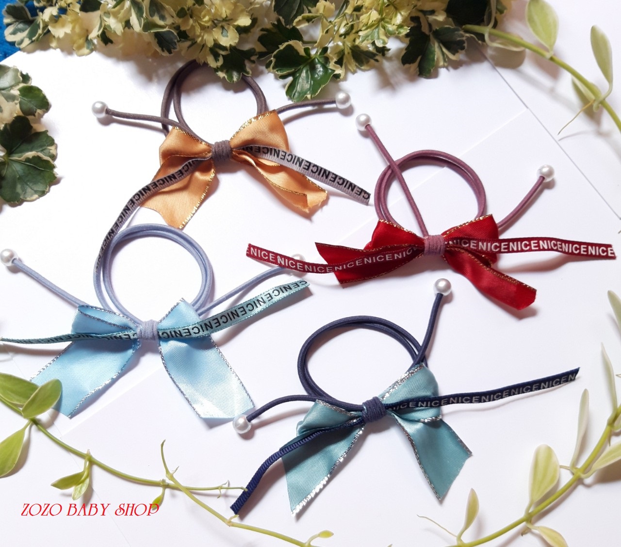 Cột tóc nơ phong cách hàn quốc ( dây cột bền, co giãn cực tốt)