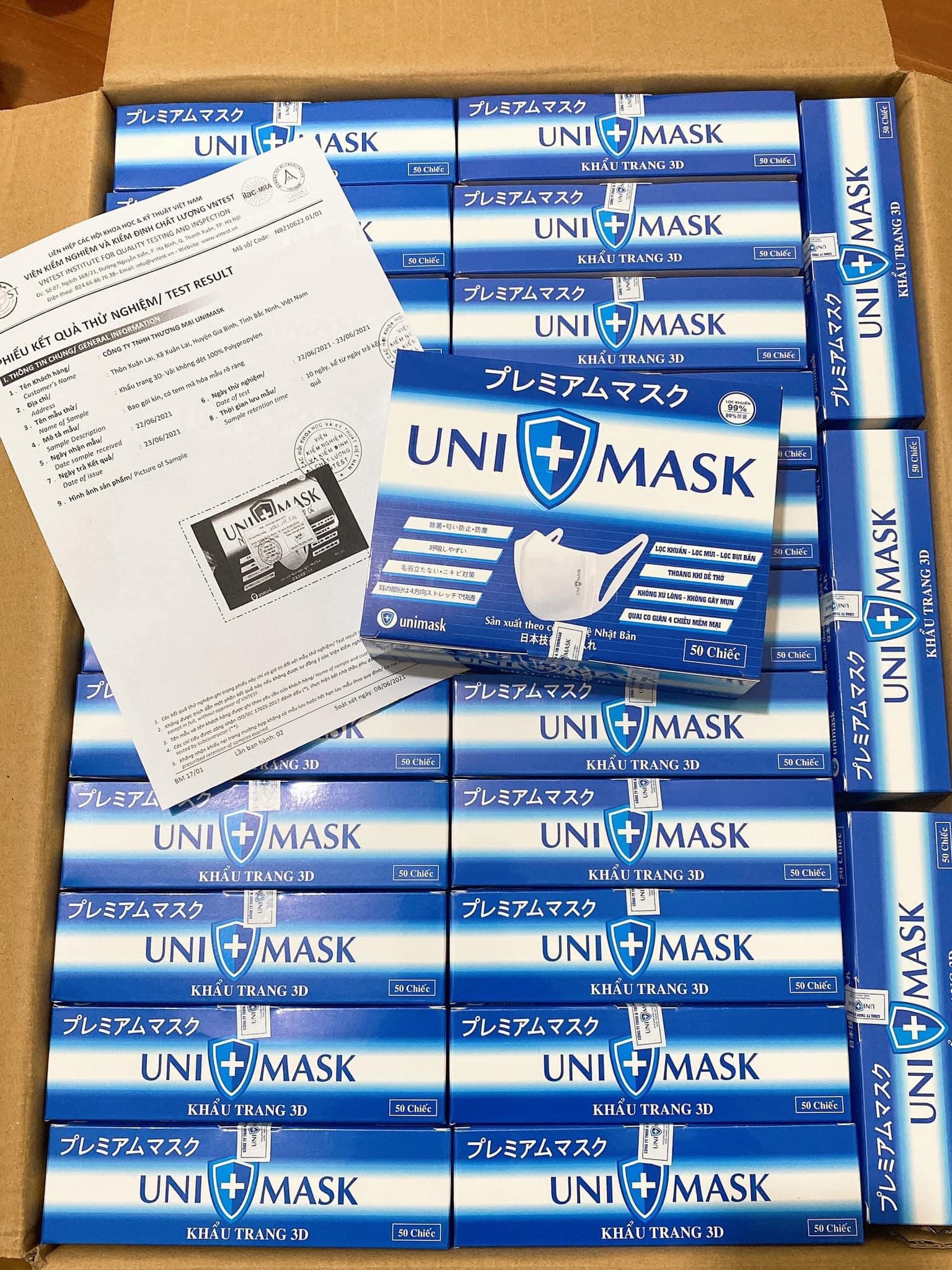 [HỘP 50C] KHẨU TRANG 3D UNIMASK CHÍNH HÃNG