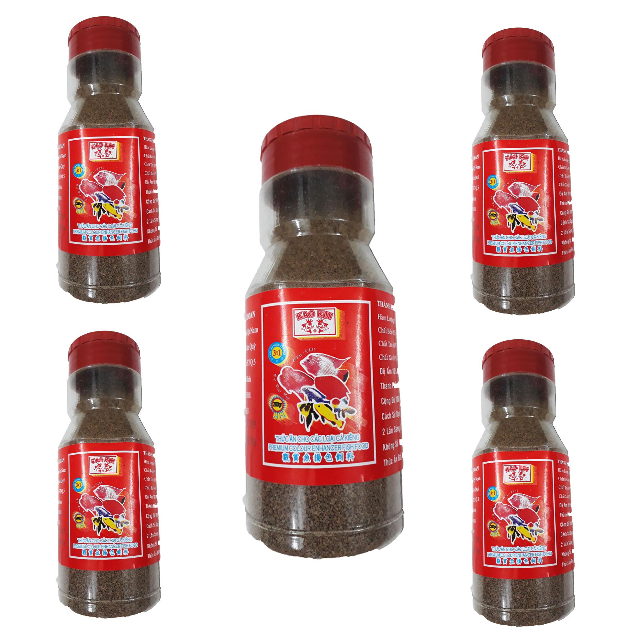 Combo 5 hũ cám cá kaokui lớn 200g - thức ăn cá cảnh