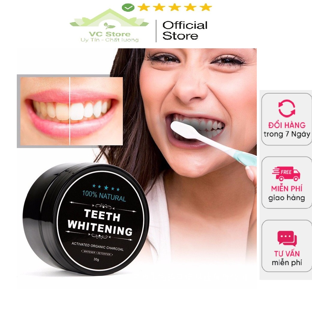Bột Trắng Răng Than Tre Hoạt Tính Teeth Whitening Natul - Mẫu mới