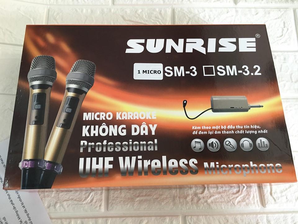 [Nhập ELJAN22 giảm 10% tối đa 200k đơn từ 99k]Micro Không Dây Sunrise SM-3 (Loại 1 Mic) – Hàng Chính Hãng