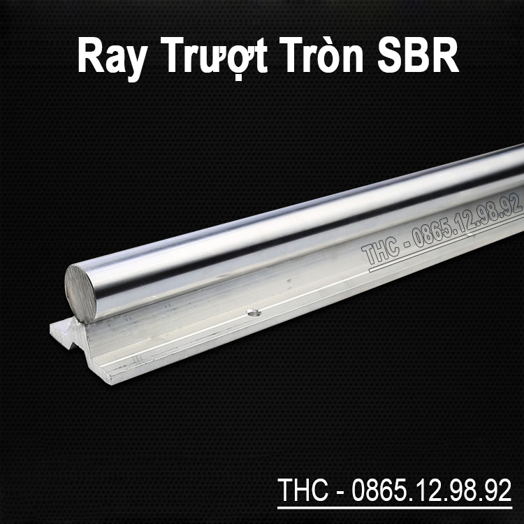 Thanh Ray Trượt Tròn Có Đế SBR Dài 1 Mét Phi 25mm