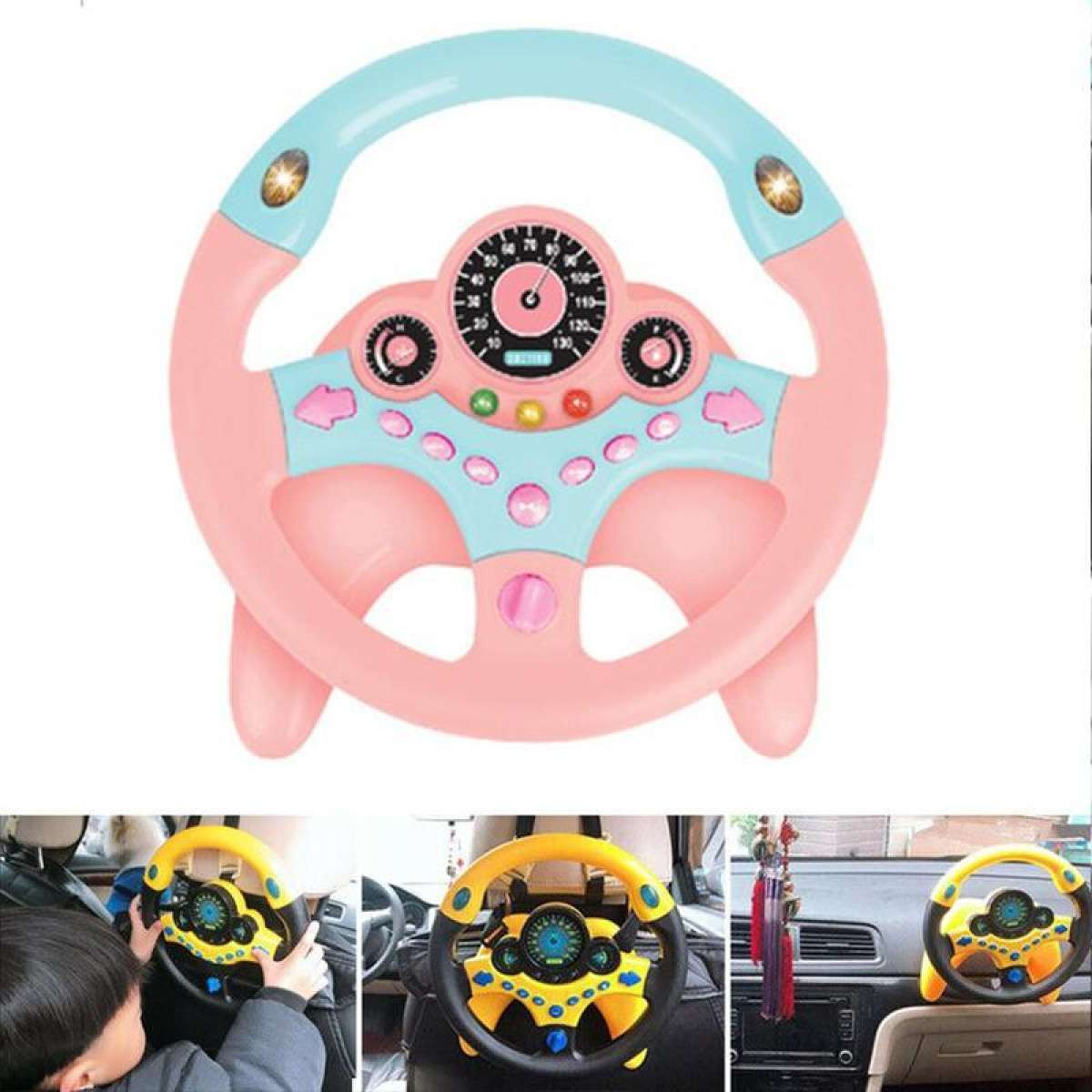Vô lăng lái xe đồ chơi dành cho trẻ em phù hợp cho cả bé trai lẫn bé gái được làm bằng chất liệu nhựa an toàn cho sức khỏe của bé và có đèn nhấp nháy hiệu ứng âm thanh sống động