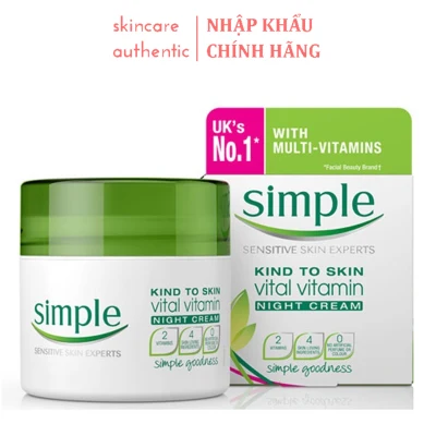 [HCM]Kem Dưỡng Da Ban Đêm Simple Vital Vitamin Night Cream 50ml kem dưỡng da ban bêm dưỡng ẩm ban đêm cấp ẩm cho da